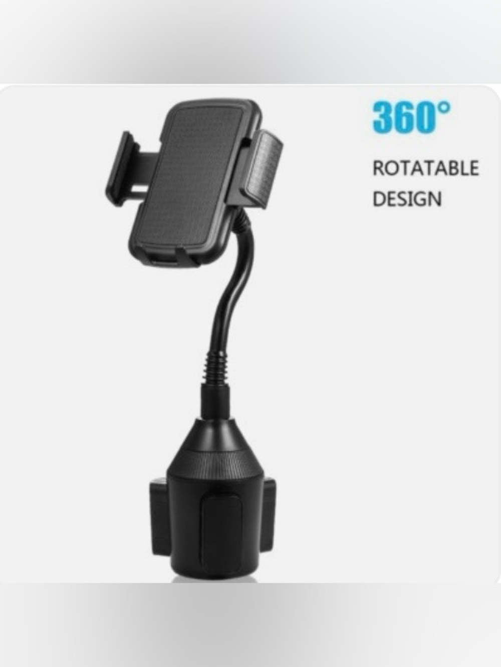 Universal Black 360° Heavy Duty Rotatable Car Cup Phone Holder Goose Neck NWOT